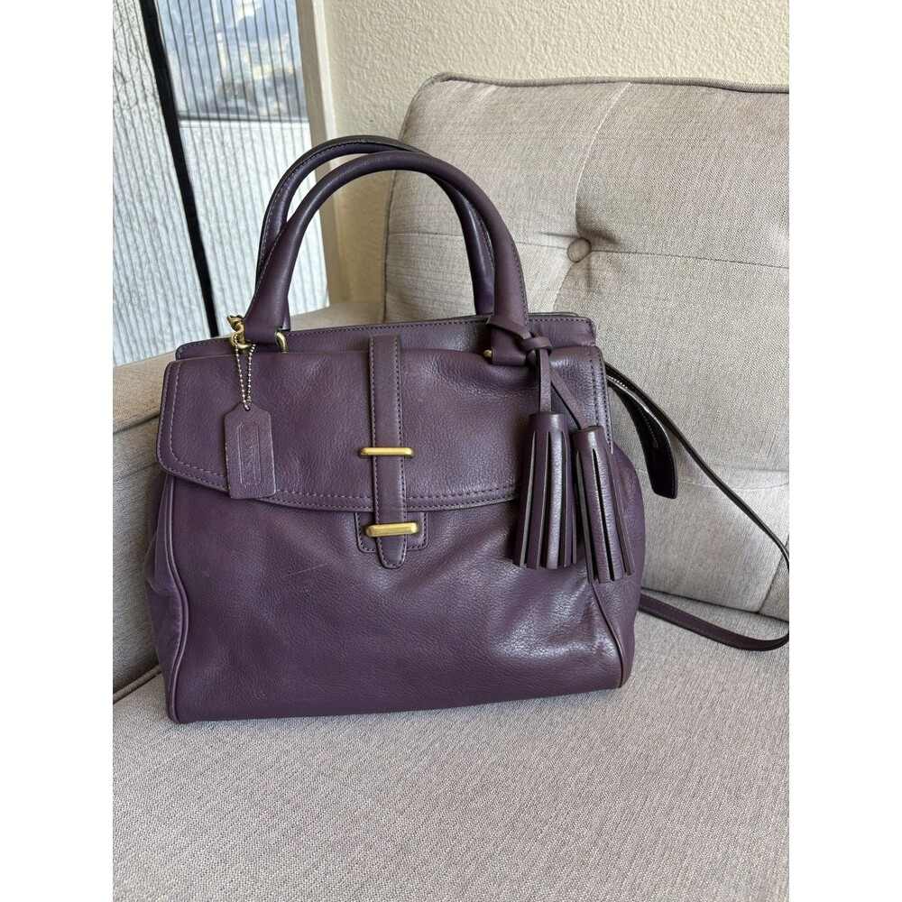 Coach "Black Violet" Legacy North South Satchel Crossbody Shoulder Handbag 26261